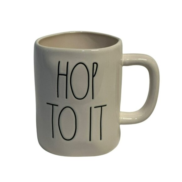 Rae-Dunn HOP TO IT Black Ceramic Mug | Easter Coffee Cup Decoration Collectors - Picture 1 of 5